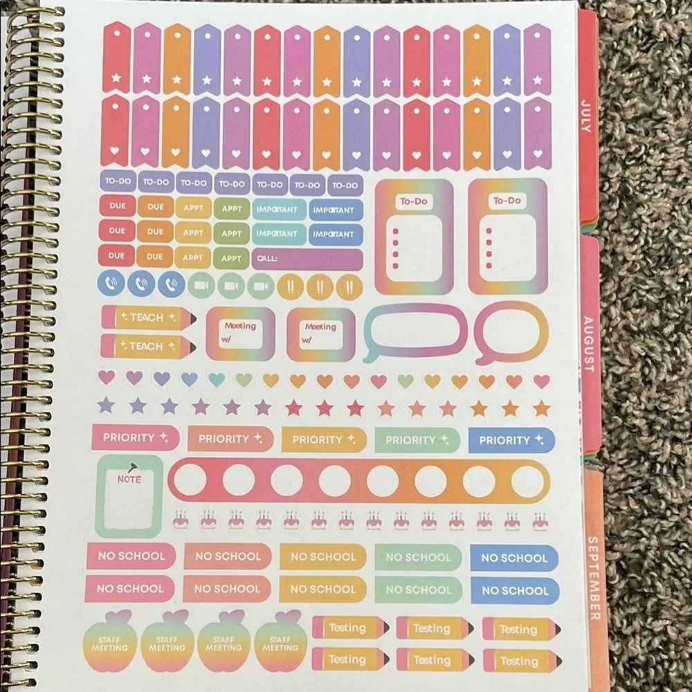 Teachwell Floral Teacher Lesson Planning Calendar Multicolor